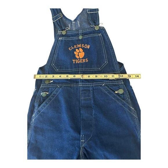 Vintage Clemson Tigers Liberty Youth Size 8 Bib Overalls Denim - Picture 5 of 11